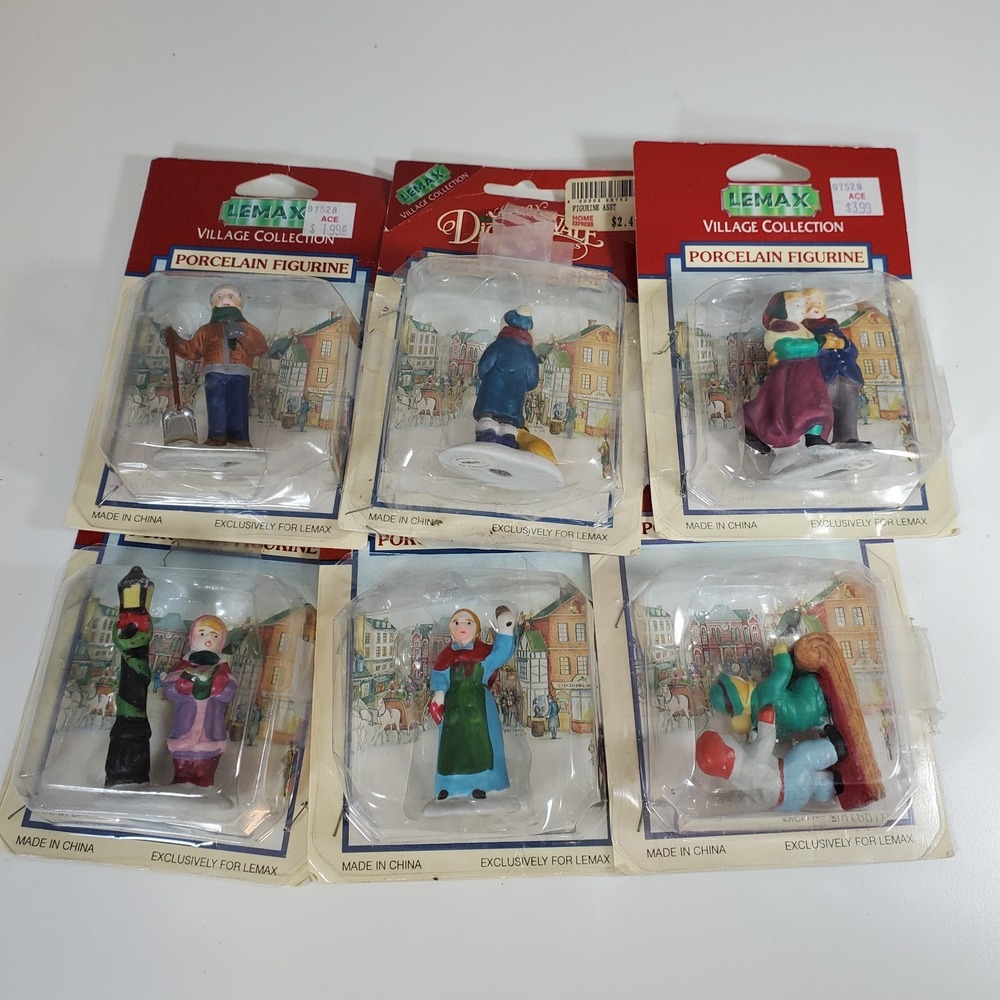Lot 6 Lemax Christmas Village Porcelain Figurines Children Carolers Vintage